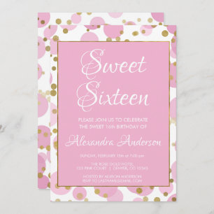 Convite Aniversário do doce 16 dos confetes da folha