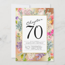 Convite Aniversário do Dourado Floral 70