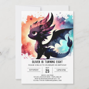 Convite Aniversário do Dragão Elegante