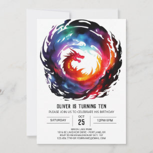 Convite Aniversário do Dragão Whimsical