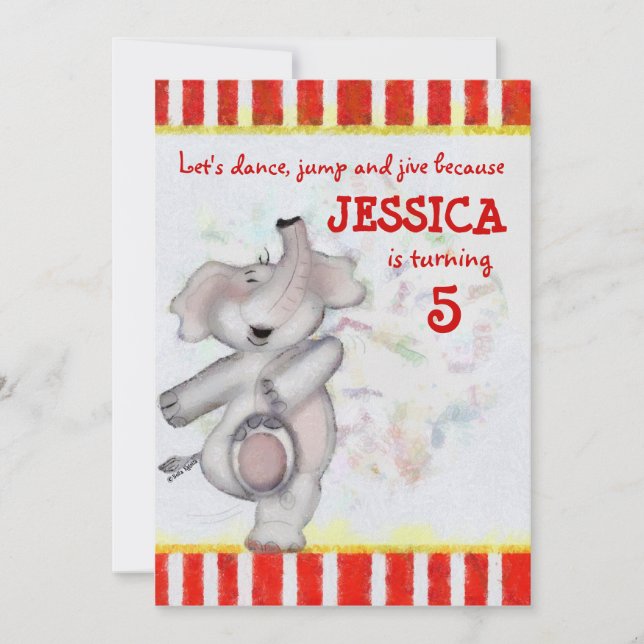 Convite Aniversário do Elefante (Frente)