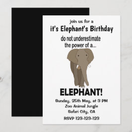 Convite Aniversário do Elefante Engraçado e Engraçado