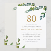 Aniversário do Elegant Watercolor Botanical 80