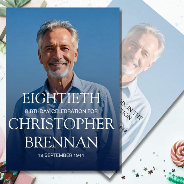 Convite Aniversário do Elegante 80 para a Celebração de Fo (Criador carregado)