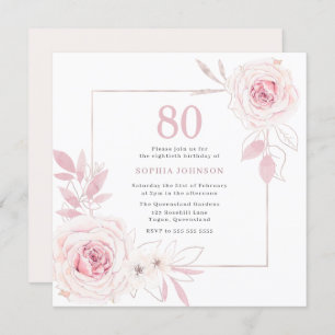 Convite Aniversário do Elegante Blush Floral Wreath Frame