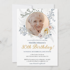 Convite Aniversário do Elegante Floral Yellow Custom Photo