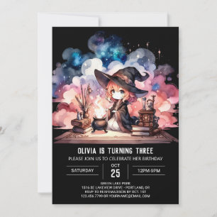 Convite Aniversário do Elegante Majesttic Wizard