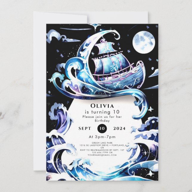 Convite Aniversário do Encantado Sea Fun Pirata (Frente)