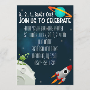 Convite Aniversário do Espaço Exterior Convidar Planeta de