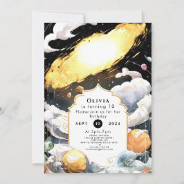 Convite Aniversário do Espaço Personalizado das Estrelas d