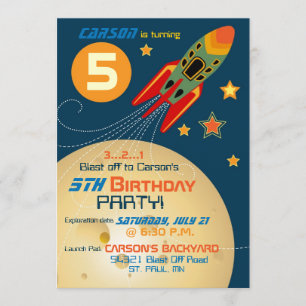 Convite Aniversário do Espaço, Planetas e Estrelas