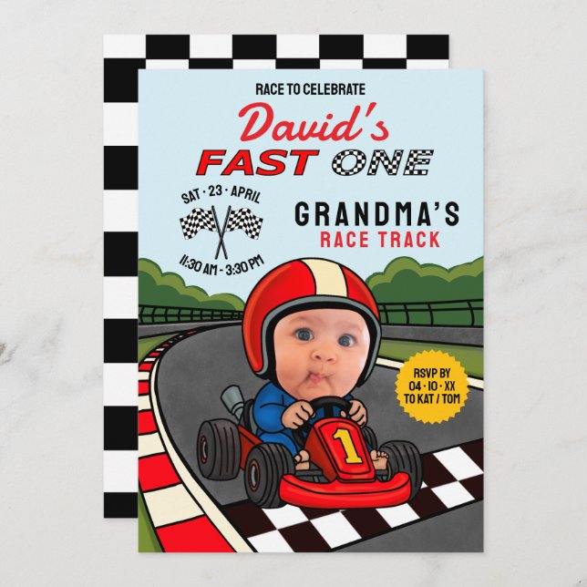 Convite Aniversário do Fast ONE Racer (Frente/Verso)