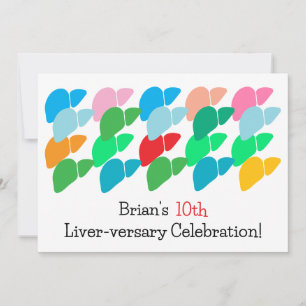 Convite Aniversário do Fígado Personalizado