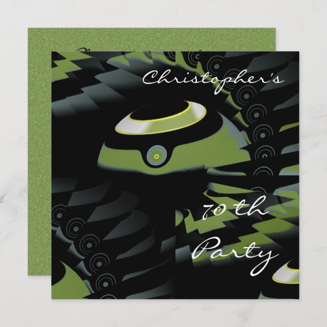 Convite Aniversário do Flat Green Bowthday (Frente/Verso)