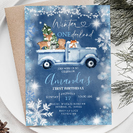 Convite Aniversário do Floco de Neve Branco de Winter Oned