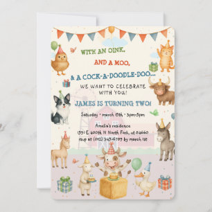 Convite Aniversário do Fundo de Aquicultura Oink Baa Moo F