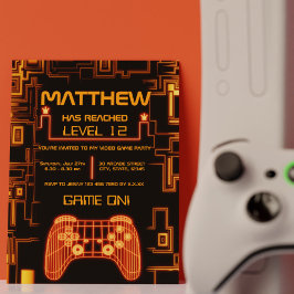 Convite Aniversário do Gamer do Controlador de Console do 