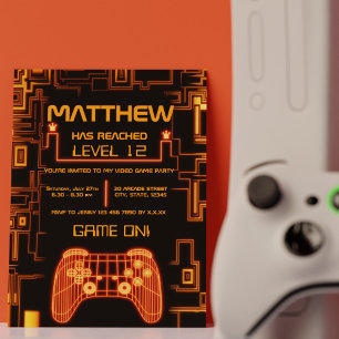 Convite Aniversário do Gamer do Controlador de Console do 
