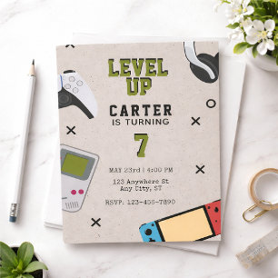 Convite Aniversário do Gamer Level Up