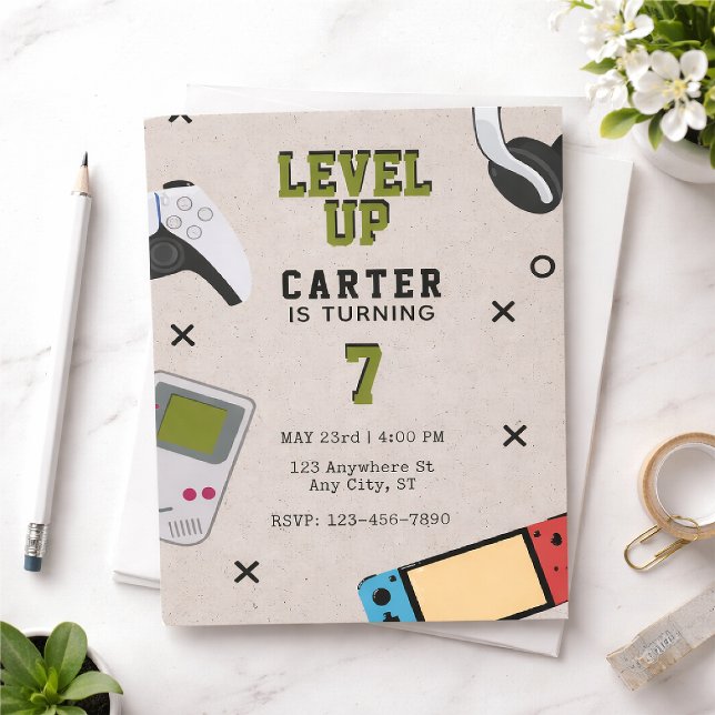 Convite Aniversário do Gamer Level Up (Criador carregado)