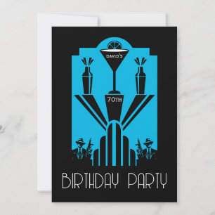 Convite Aniversário do Gangster de Arte Deco dos Vinte Ano