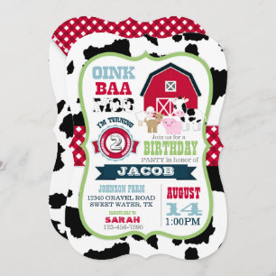 Convite Aniversário do Garoto do País Gingham