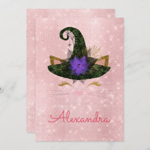 Convite Aniversário do Gatinho Sparkle de outubro do Monog