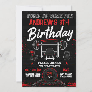 Convite Aniversário do Ginásio de Fitness moderno pessoal