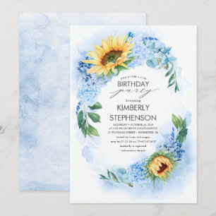 Convite Aniversário do Girassol Amarelo e do Azul