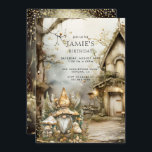 Convite Aniversário do Gnome Kid da Floresta Encantada<br><div class="desc">Um convite de aniversário de uma menina ou festa de aniversário de garotinha,  magia encantada,  com um encantamento florestal na floresta com gnomo mágico,  cogumelos e árvores. Disponível no impressão,  como um download digital para enviar em seu telefone ou em ambos.</div>