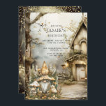 Convite Aniversário do Gnome Kid da Floresta Encantada<br><div class="desc">Um convite de aniversário de uma menina ou festa de aniversário de garotinha,  magia encantada,  com um encantamento florestal na floresta com gnomo mágico,  cogumelos e árvores. Disponível no impressão,  como um download digital para enviar em seu telefone ou em ambos.</div>