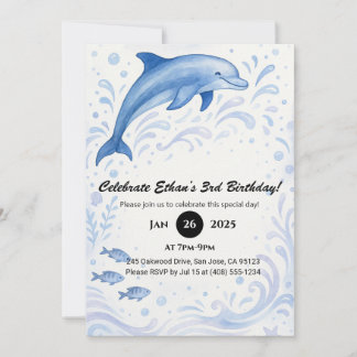 Convite Aniversário do Golfinho e do Oceano