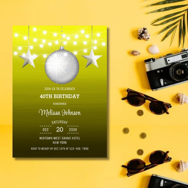 Convite Aniversário do Gradiente Amarelo-Claro da Cadeia S (Criador carregado)