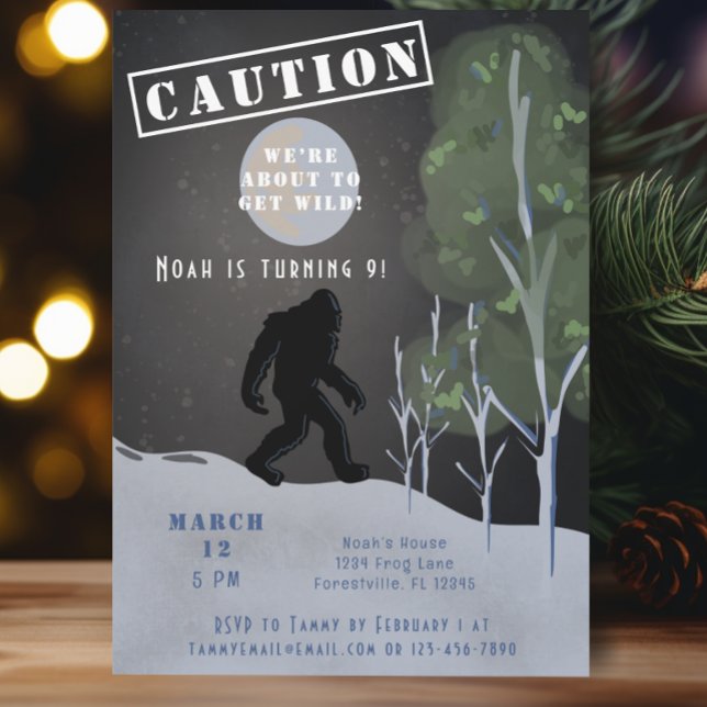 Convite Aniversário do Grande Pé Selvagem (Criador carregado)