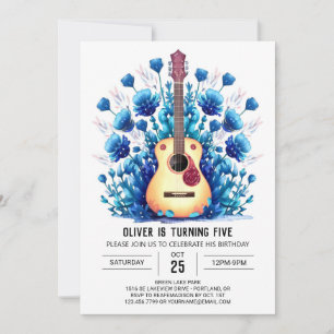 Convite Aniversário do guitarra Simples