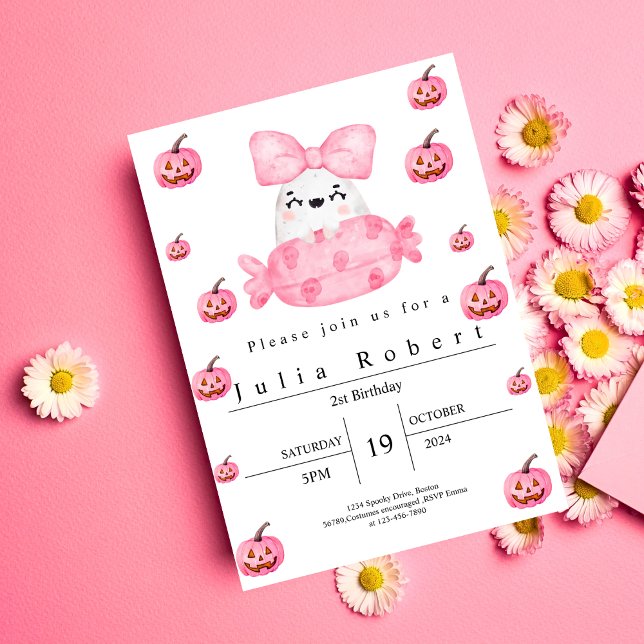 Convite Aniversário do Halloween Aniversário do Aniversári (Criador carregado)