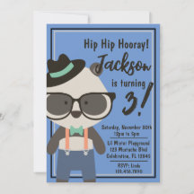 Aniversário do Hipster Mister Panda Bear