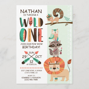 Convite Aniversário do índio Native American Pow Wow