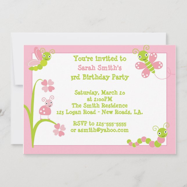 Convite Aniversário do Inseto (Frente)