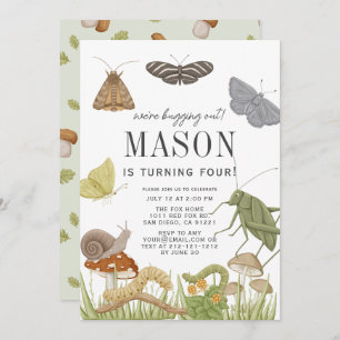 Convite Aniversário do inseto e Insetos do Cogumelo