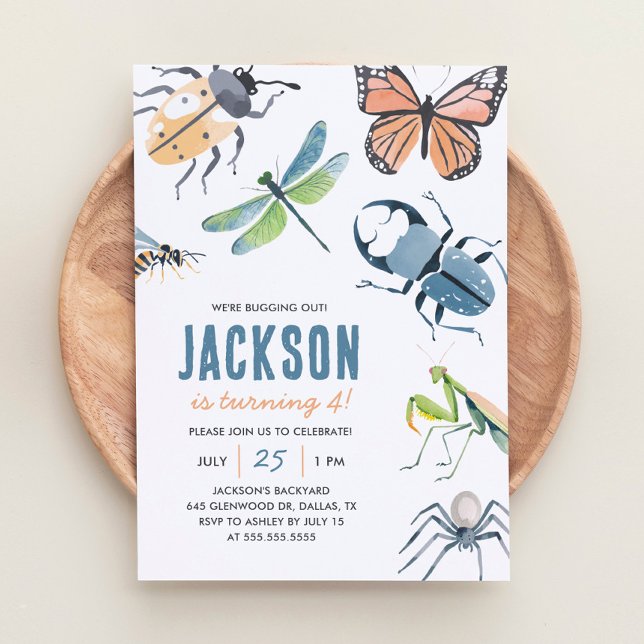 Convite Aniversário do inseto Insecto Boy (Criador carregado)
