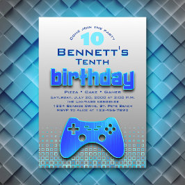 Convite Aniversário do Jogo Azul de Meninos