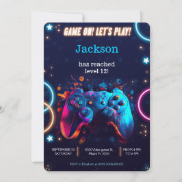 Convite Aniversário do Jogo de Vídeo do Vamos Play