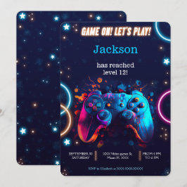 Convite Aniversário do Jogo de Vídeo do Vamos Play