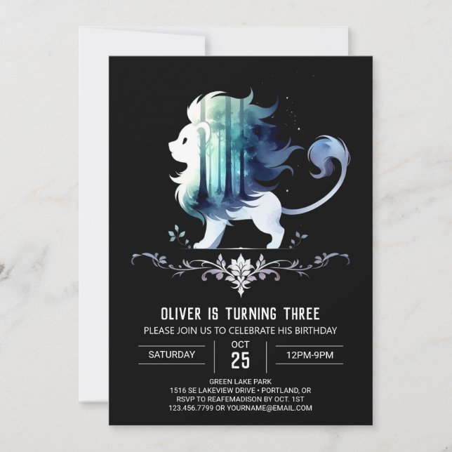 Convite Aniversário do Leão Doce Magical (Frente)