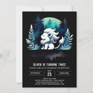 Convite Aniversário do Leão Pastel Elegante