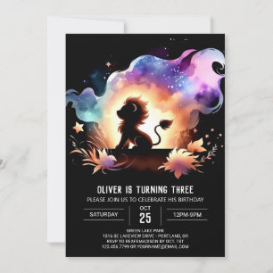 Convite Aniversário do Leão Personalizado Elegante