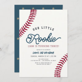 Convite Aniversário do Little Rookie Baseball Boy