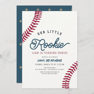 Convite Aniversário do Little Rookie Baseball Boy