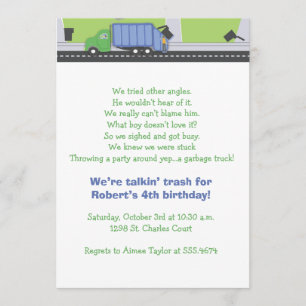 Convite Aniversário do Lixo
